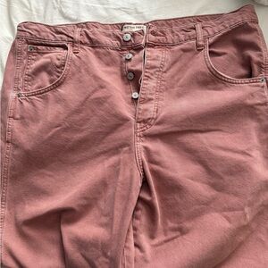 We The Free Dusty Rose Button-Fly barrel jeans